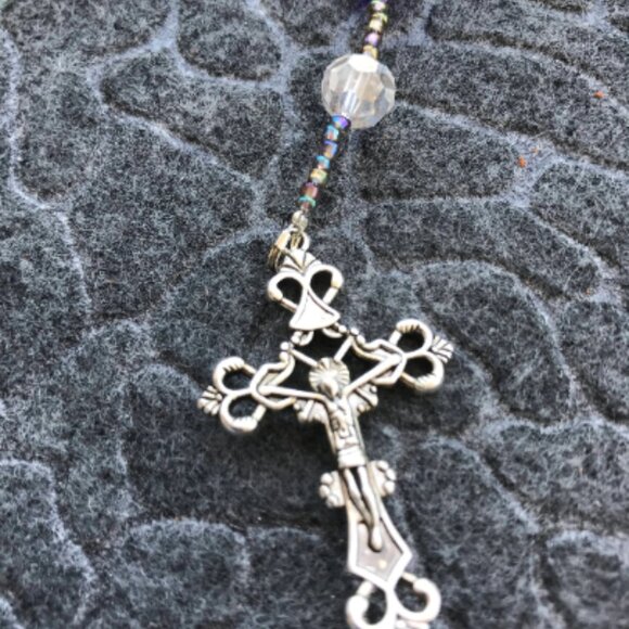 Santo Rosario, Holy Rosary, Catholic Prayer Necklace Rosary Handmade - Picture 3 of 3